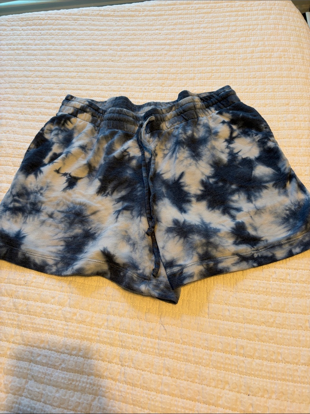 Danskin Navy and White Tie-Dye Athletic Lounge Shorts